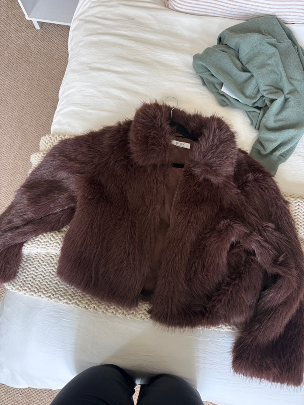 Faux Fur Jacket Chocolate Brown